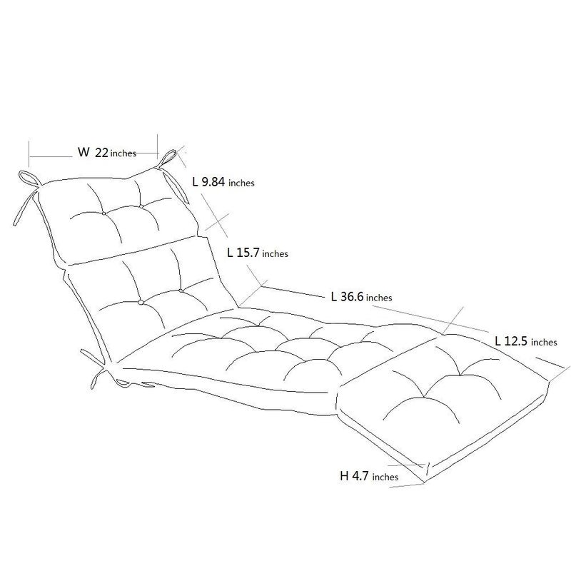 QILLOWAY Indoor/Outdoor Chaise Lounge Cushion,Spring/Summer Seasonal All Weather Replacement Cushions. (Tan/Grey) - Image 2